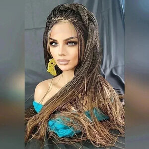 Braided Wig Full Lace Glueless | Long Micro Braids | Handmade | NWT